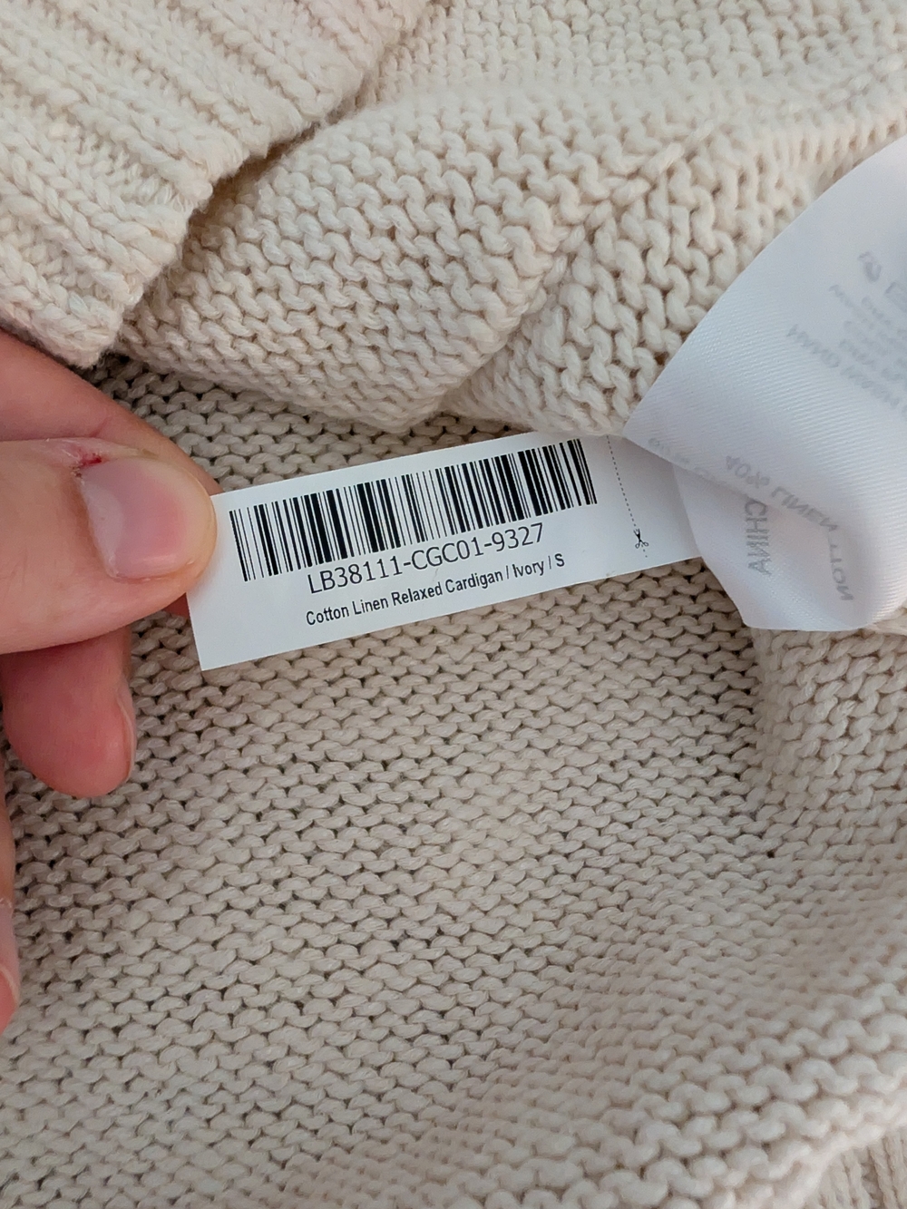 Quince Organic Cotton Linen Relaxed Cardigan Ivory White Small - Picture 5 of 8